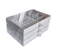Boite A Bijoux Coffret à bijoux avec 3 tiroirs empilables for boucles d'oreilles, colliers et bracelets(Gray)
