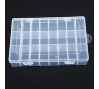 Boîte à bijoux compacte transparente avec compartiments réglables pour pilules et mini articles (24 compartiments)