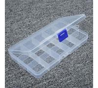 Boîte à bijoux compacte transparente avec compartiments réglables pour pilules et mini articles (compartiment)