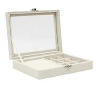 Boîte à bijoux crème intérieur feutrine et couvercle transparent - - ALTOBUY Beige G