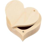 Boîte à bijoux - Creotime - Coeur - MDF - Marron - 9 x 4 cm