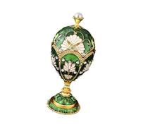 Boîte à bijoux de luxe en métal émaillé avec accents de cristal, strass, décoration de la maison, accessoires, vitrine à bijoux travail élaboré en émail et design de compartiments spacieux bijoux