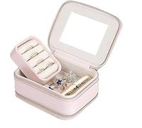 Boîte à Bijoux de Voyage Simple et Portable avec Fermeture éclair, boîte de Rangement multifonctionnelle for Boucles d'oreilles