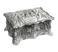 Boîte à bijoux décorative de 12,4 cm, chapelet vintage en étain avec design de la Cène, organisateur pour bagues et colliers, pour occasions spéciales