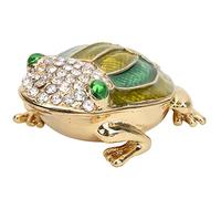 Boîte à Bijoux Décorative Grenouille, Coffret de Rangement en Émail avec Diamants Incrustés, Boîte à Bijoux Enfant, Porte-Bijoux Animal, Cadeau Fille Femme, pour Collier Bagues B