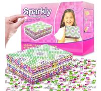 Boîte à Bijoux Diamant Painting Bricolage pour Enfants,DIY Peinture Diamant,Boîte à Bijoux en Bois 1 Pièce,Boîte à Bijoux à Décorer,Coffret à Bijoux Fille,Kit Artisanat pour Cadeau Anniversaire Fille