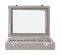 Boîte à bijoux - EBTOOLS - Modèle Amovible - 24 Compartiments - Velours - Couvercle en Verre Transparent