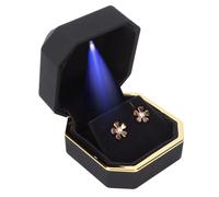 Boîte à bijoux éclairée par LED,Boîte à bijoux éclairée par LED,Boîte de rangement de boucles d'oreilles éclairée par LED,Boîte à boucles d'oreilles éclairée par LED,Vitrine à bijoux,Boîte à boucles d