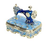 Boîte à Bijoux en Alliage de Zinc avec Compartiment de Rangement pour Machine à Coudre Décorative pour Collectionneurs d'Art, Amateurs de Couture, Décoration Maison et Bureau