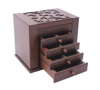 boîte à bijoux en bois 5 couches Vitrine à bijoux rétro Boîte de rangement Colliers Montres Organisateur Coffret à bijoux Cadeau Boîte à bijoux (Marron) pour les filles