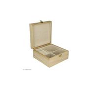 Boîte à bijoux en bois à décorer - 16 x 16 x 8 cm