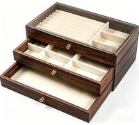 BoîTe à Bijoux en Bois avec 1 à 8 Tiroirs, Grand Coffret de Rangement pour Bijoux PréCieux, Styles VariéS(3 Layer B)