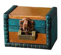 Boîte à bijoux en bois avec langage visuel antique et intégrité des matériaux naturels pour organiser les accessoires et le style d'intérieur (A)