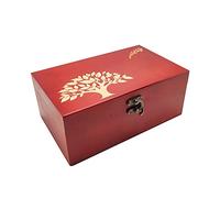Boîte à bijoux en bois avec motif arbre de vie - Boîte à souvenirs pour homme et femme | Décoration d'intérieur | Boîtes décoratives | Rangement et organisateur