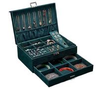 Boîte à Bijoux en Bois avec tiroir, Grande boîte de Rangement for Colliers, Boucles d'oreilles et Bracelets, Bleu(2)