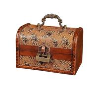 Boîte à bijoux en bois, coffre de pirate de style rétro avec oîte de rangement pour trésor avec serrure, boîte à bijoux antique verrouillable avec couvercle pour le rangement des trésors