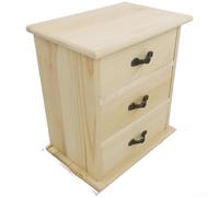 Boîte à bijoux en bois de pin à trois tiroirs pour loisirs créatifs, décoration d'intérieur pour accessoires, bijoux, souvenirs