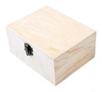 Boîte à bijoux en bois de pin avec miroir pour retouches de maquillage et tri des accessoires - Dimensions minimalistes modernes