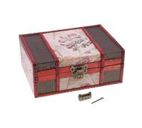 Boîte à Bijoux en Bois de Style Vintage, boîte de Rangement, boîte à Bijoux à Motif en Bois Vintage, boîte à trésors, Organisateur(3,21.5cmx 14cmx 7.7cm)