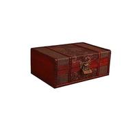 Boîte à Bijoux en Bois de Style Vintage, boîte de Rangement, boîte à Bijoux à Motif en Bois Vintage, boîte à trésors, Organisateur(2,21.5cmx 14cmx 7.7cm)