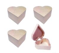 Boîte à bijoux en bois en forme de cœur avec couvercle sécurisé pour bagues, colliers et petites babioles, solution de rangement élégante pour décoration de chambre, romantique pour mariages