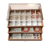Boîte à bijoux en bois - Organisateur de bijoux D´e Màdera | Dë Rangement multifonction, élégant étui pour bracelet en bois multicouche (1 pièce), coffre pour accessoires, support D