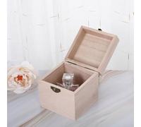 Boîte à bijoux en bois tung avec couvercle à clapet et mécanisme à charnière pour ranger colliers, bracelets, boucles d'oreilles et petits objets (couleur primaire)