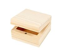 boîte à bijoux en bois unisexe 6 x 6 x 3,5 cm 2 pièces