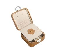 Boîte à Bijoux en Cuir PU, Organiseur de Maquillage, Petite boîte de Rangement Portable for bagues, Boucles d'oreilles, Colliers, 10 x 10 x 5 cm