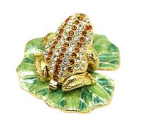 Boîte à Bijoux en Forme de Grenouille, Boîte à Bijoux émaillée, Coffret de Rangement Portable pour Bijoux de Collection, Ornement Moderne, Statuette A, Brun