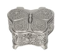 Boîte à Bijoux en Forme de Papillon, Boîte à Bijoux Papillon, Organisateur de Boîte de Rangement de Collier de Boucle D'oreille de Modèle gravé de Fleur D'alliage de Zinc