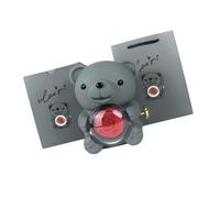 Boîte à bijoux en forme d'ours avec rose éternelle, convient pour la fête des mères, les mariages et les célébrations intimes