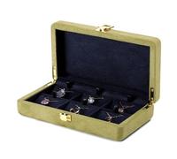 Boîte à bijoux en microfibre avec fermoir métallique, élastique et bouton-pression for ranger bracelets, bagues, colliers et pendentifs. Emballage cadeau(Groen,410g)