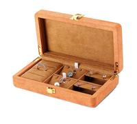 Boîte à bijoux en microfibre avec fermoir métallique, élastique et bouton-pression for ranger bracelets, bagues, colliers et pendentifs. Emballage cadeau(Oranje,415g)