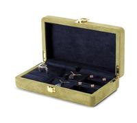 Boîte à bijoux en microfibre avec fermoir métallique, élastique et bouton-pression for ranger bracelets, bagues, colliers et pendentifs. Emballage cadeau(Groen,415g)