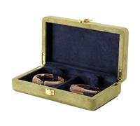 Boîte à bijoux en microfibre avec fermoir métallique, élastique et bouton-pression for ranger bracelets, bagues, colliers et pendentifs. Emballage cadeau(Groen,380g)