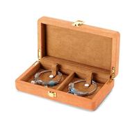 Boîte à bijoux en microfibre avec fermoir métallique, élastique et bouton-pression for ranger bracelets, bagues, colliers et pendentifs. Emballage cadeau(Oranje,380g)