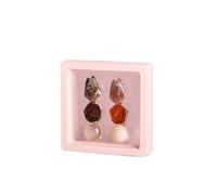 Boîte à bijoux en plastique, supports transparents 3D rose jaune, cadre photo coloré, Membrane PE, support de vitrine flottante, 14 pièces Pour Exposer Des Bijoux Et Des Pièces(Pink,11cm)