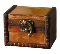 Boîte à Bijoux en pour bois Antique Coffret de Rangement pour Bagues et Boucles d'Oreilles - Design Compact 7.8x4.5cm(A)