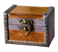 Boîte à Bijoux en pour bois Antique Coffret de Rangement pour Bagues et Boucles d'Oreilles - Design Compact 7.8x4.5cm(A)