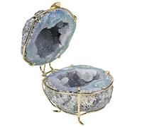 Boîte à bijoux en quartz naturel pour fiançailles, demande en mariage, souvenir. Parfaite pour ranger des bagues et des bijoux