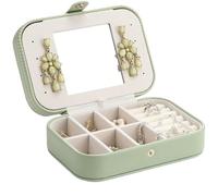 Boîte à Bijoux en Treillis for Colliers, Boucles d'oreilles, bagues, Bijoux à Main, boîte de Rangement Portable