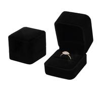 Boîte à Bijoux en Velours 2 Pcs, 50x55x45 mm Boîte à Bijoux pour Bague, Boîte à Bagues Flanelle Carré, Velours Coffret Cadeau Boîte à Bijoux pour Mariage Fiançailles Saint-Valentin Anniversaire(Noir)