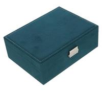 Boîte à bijoux en velours double couche foncé - Organisateur de voyage verrouillable for tous les bijoux, doublure anti-rayures