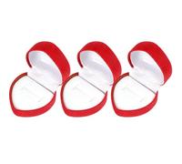 Boîte À Bijoux En Velours Rouge Forme De Cœur, Étui For Bagues, Présentoirs Boucles D'oreilles, Boîtes Support, Organisateur, For Mariage, 1/10 Pièces pour Mariage,Proposition(3pcs)