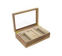 Boîte à Bijoux en Verre et Bois Massif - FRALIX - CMP_Drop Beige G