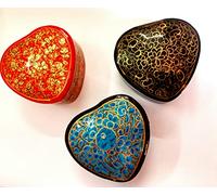 Boîte à bijoux exclusive Global Lovely 7,6 cm en forme de cœur peint à la main en papier mâché Cadeau de Saint-Valentin