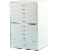 Boîte à Bijoux Extra Large en Simili Cuir à 10 Couches avec tiroir - Organisateur de Bijoux Polyvalent pour bagues, Colliers et Accessoires - Rangement idéal pour présenter des Bijoux pour Femmes