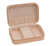 Boite A Bijoux Femme Boîte à bijoux de voyage portable for femmes, en cuir PU, for colliers, bagues, boucles d'oreilles, fermeture éclair, boîtes rangement, vitrines, organisateur(Sakura Pink)