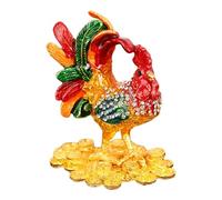 Boîte à Bijoux Figurine de Poulet, Coffret en Métal pour Colliers, Bagues et Boucles d'oreilles, Organisateur de Bijoux avec Statuette D, Style A